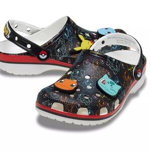 Pokemon Crocs Classic Clog Black Multicolor 211343-90H Men Size 13 New Comfort